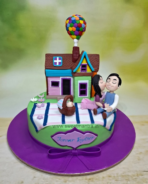 New house and anniversary cake