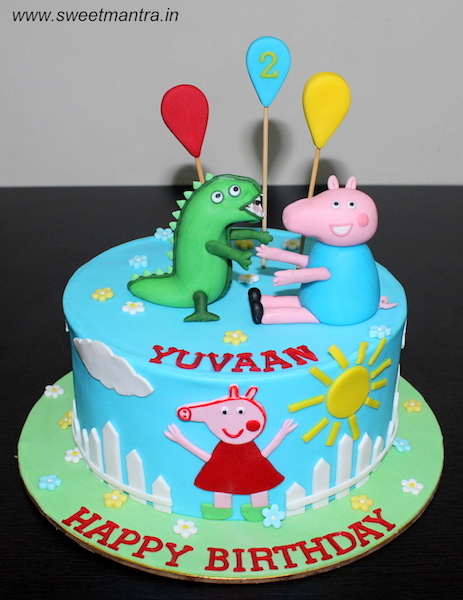 Peppa Pig George with Dinosaur cake