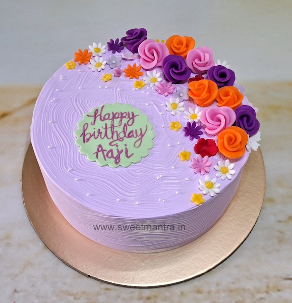 Flowers cake for grandmother