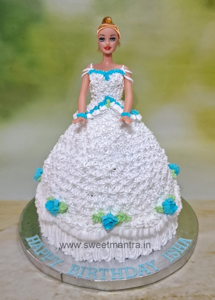 White Barbie cake