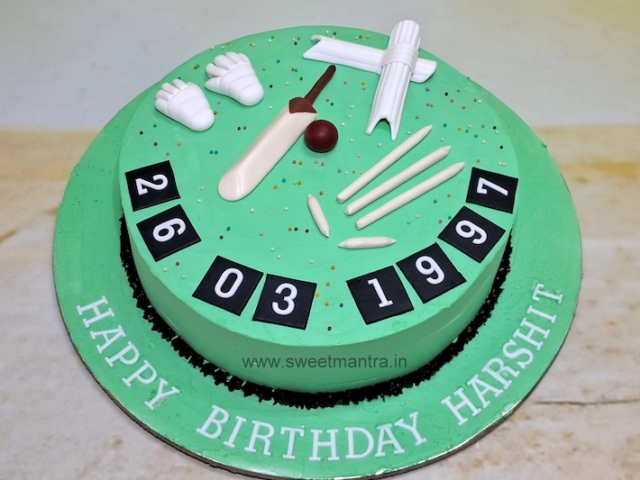 Cricket theme cake with kit